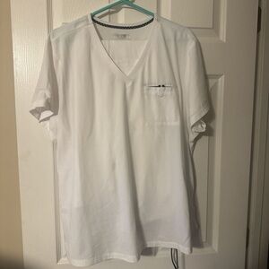 koi White V-Neck Short Sleeve Tee